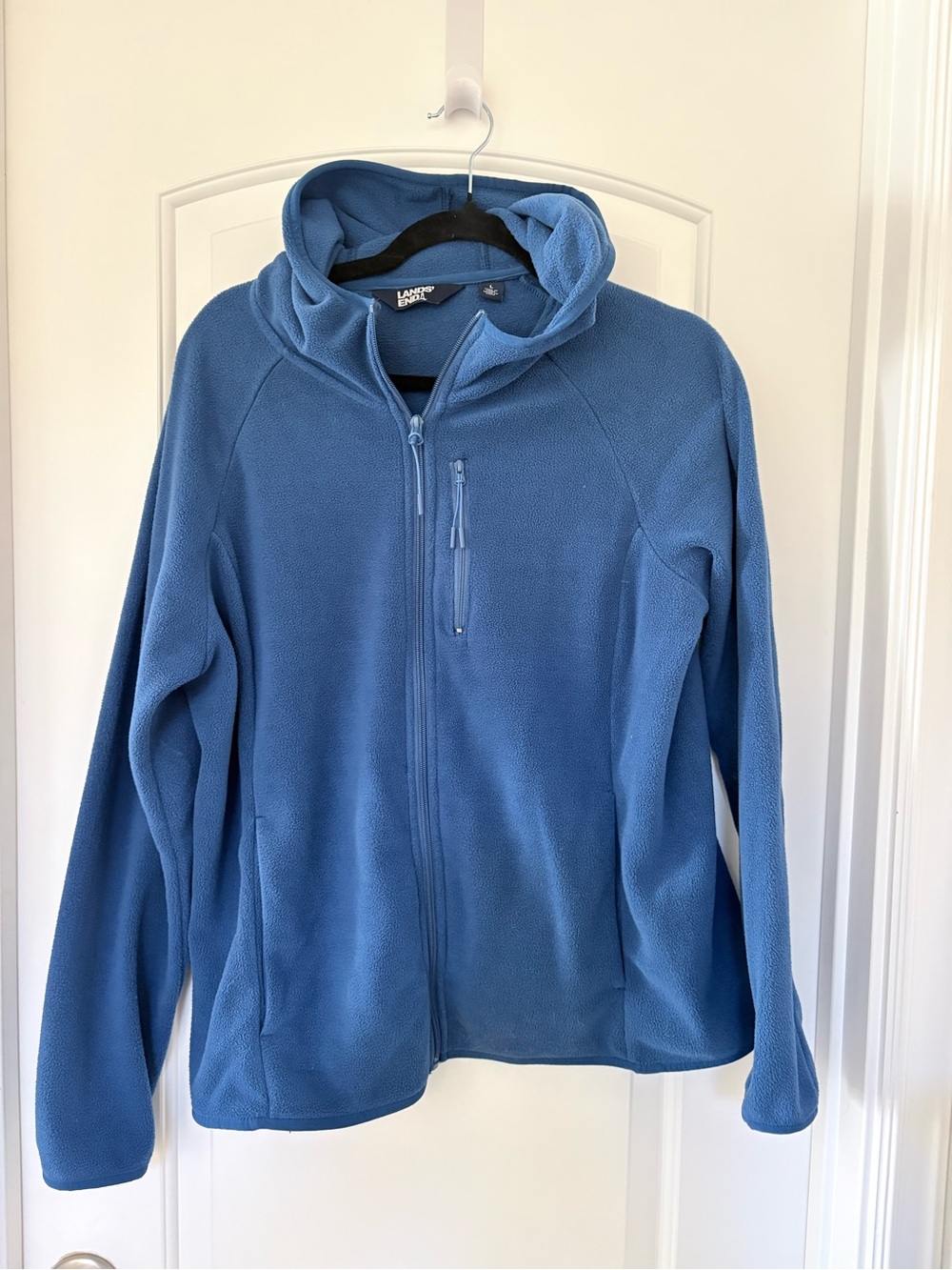 Lands' End Men's Blue Full-Zip Fleece Hoodie